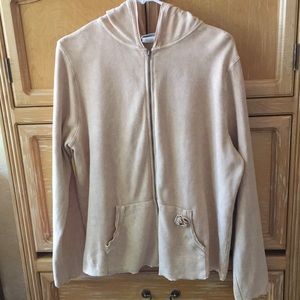 Hot Cotton by Marc Ware tan zip up waffle weave jacket